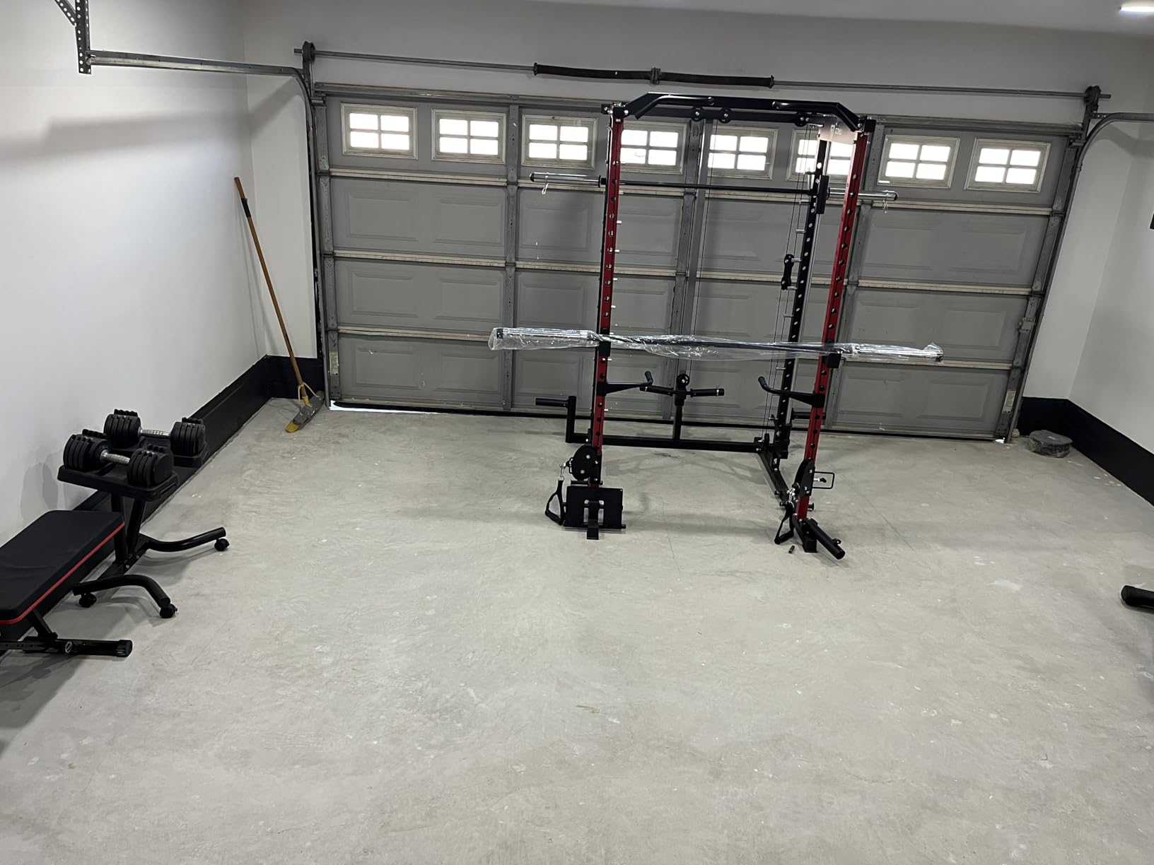 S1-V4 Smith Machine, 2000LBS Power Cage with Cable Crossover System, All-in-One Squat Rack with Smith Bar, Strength Training Equipment for Home Gym customer photo 1