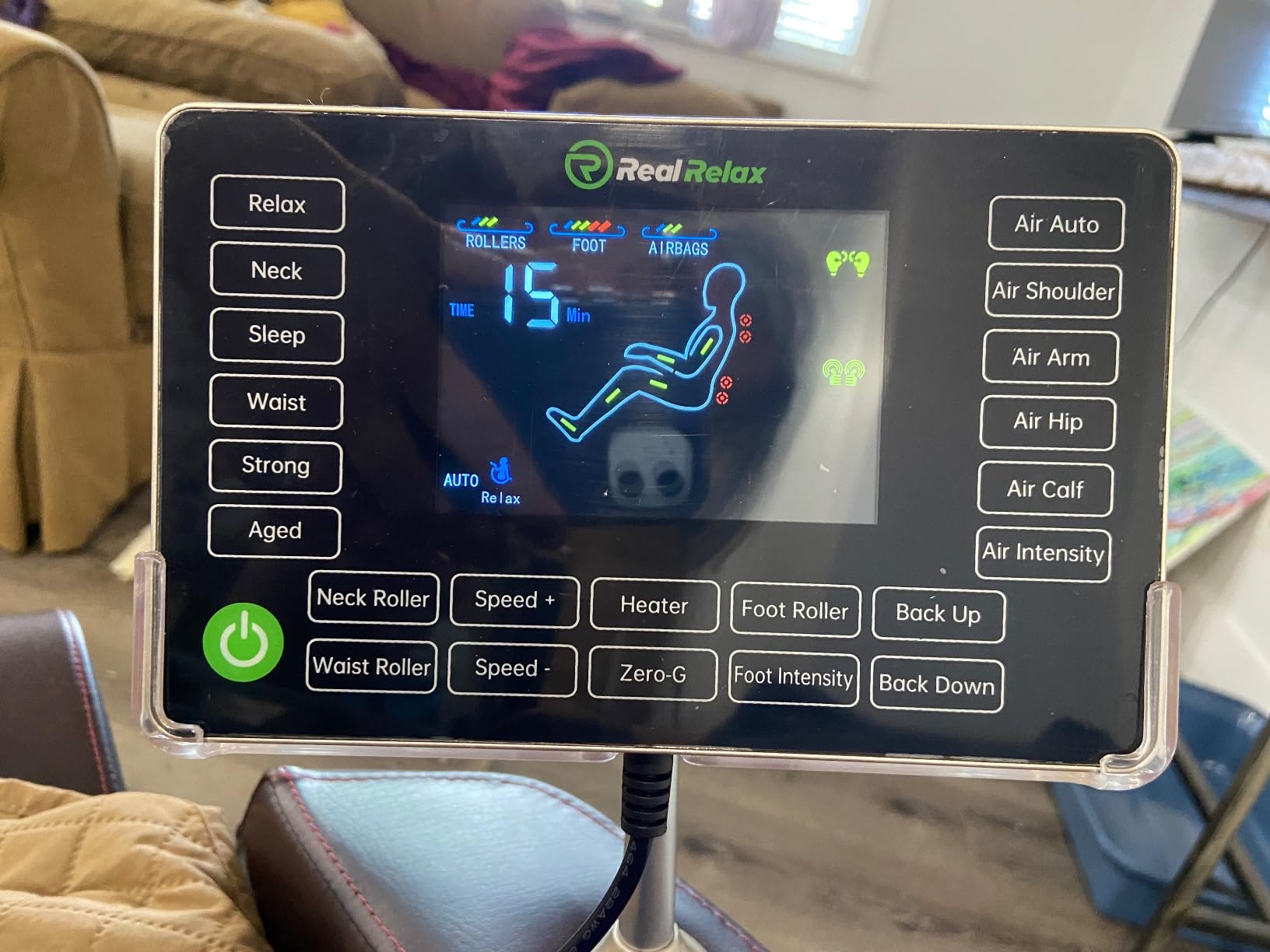 Real Relax 2025 Full Body Massage Chair, Zero Gravity Shiatsu Massage Chair Recliner, Foot Massage, Bluetooth, Large Control Screen (Black and Gold) customer photo 2