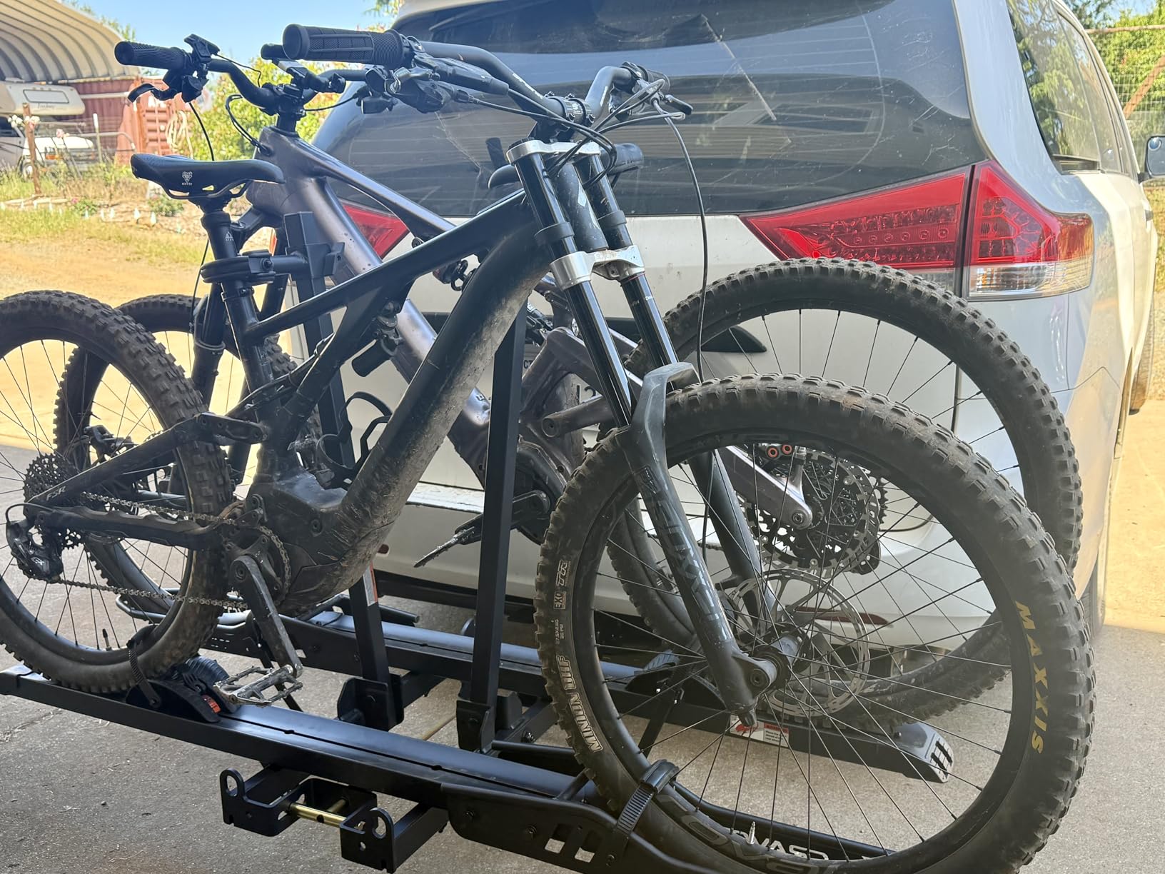 CRAVOT CyberRack S2 Ebike Rack, 300 lbs Capacity Foldable Bike Racks for Tow Hitch Heavy Electric Bike Carrier for 2 E-Bike, Up to 5-inch Fat Tire 2'' Receiver customer photo 1