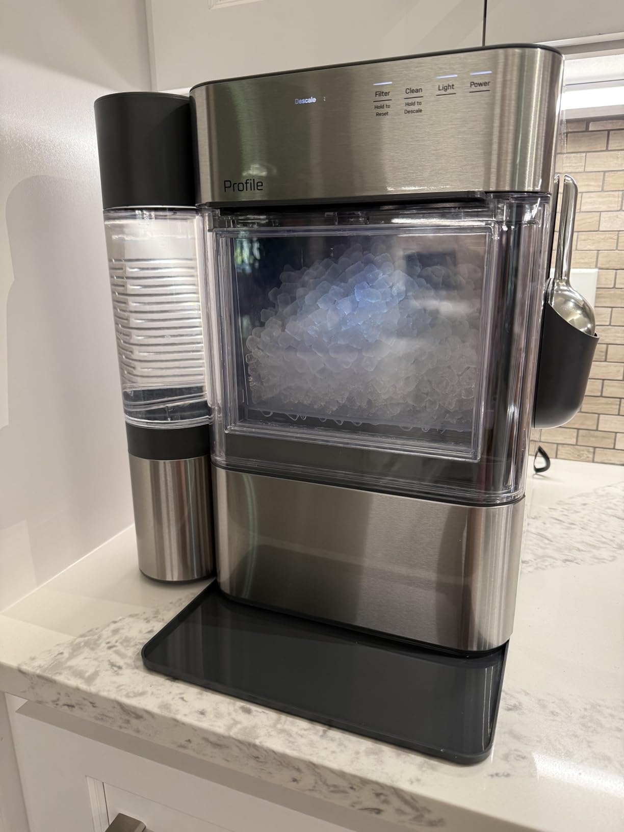 GE Profile Opal 2.0 Ultra Nugget Ice Maker with .75 Gallon Side Tank and Scale Inhibiting Filter, Scoop Included, 38 lbs in 24 Hours, Pellet Ice Machine with WiFi & Smart Connected, Stainless Steel customer photo 1