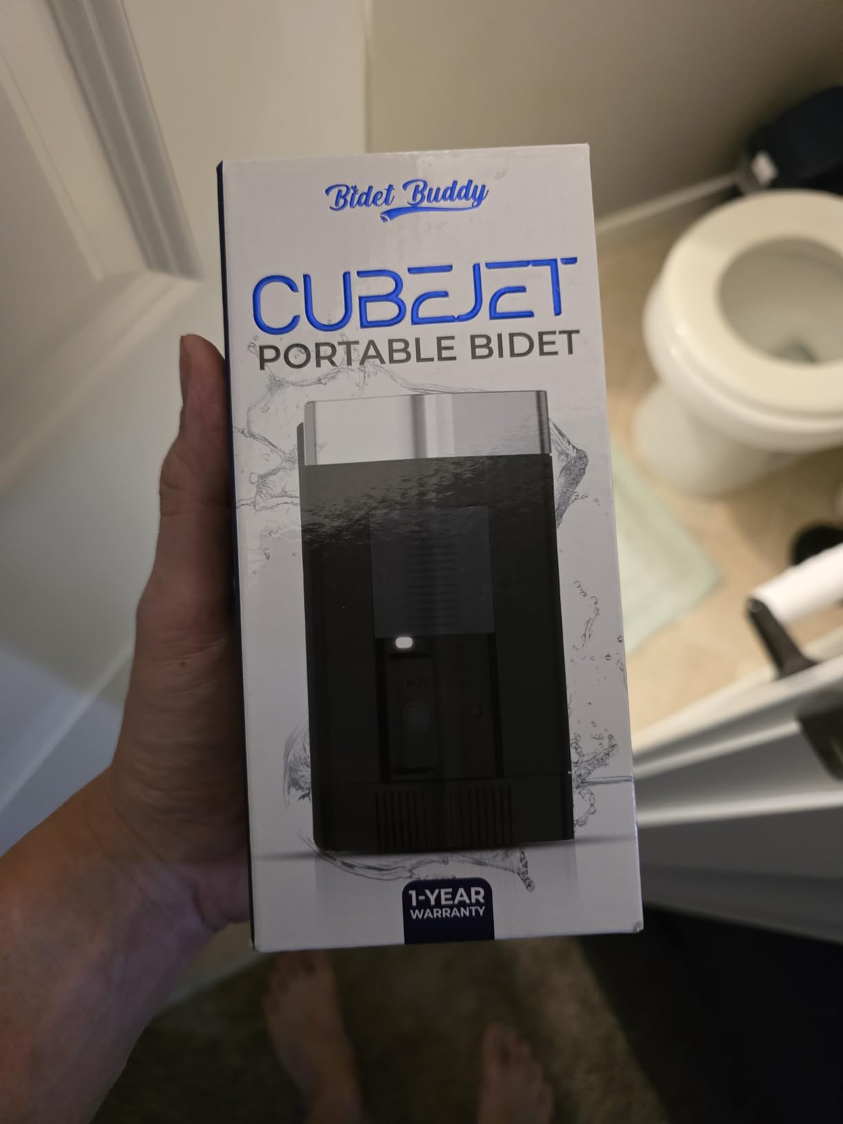 BIDET BUDDY CubeJet Portable Bidet for Travel - 380ml Bottle, 1100mAh Rechargeable Battery, IPX6 Waterproof Wand-Style Nozzle, USB-C High-Pressure Hygiene Device for Camping & Home customer photo 1