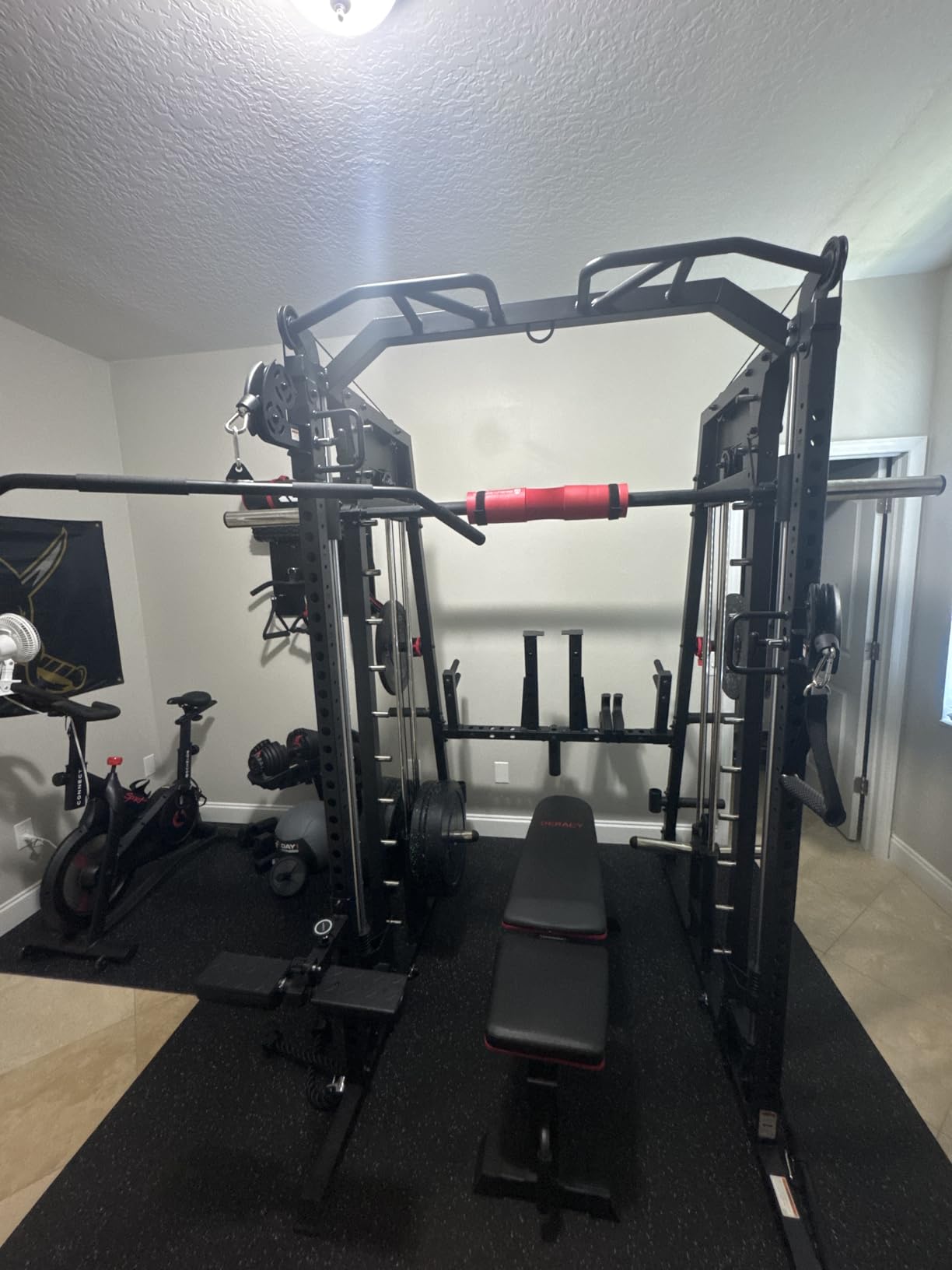 Mikolo M4 2.0 Smith Machine, 2200lbs Squat Rack with LAT-Pull Down System & Cable Crossover Machine, Training Equipment with Leg Hold-Down Attachment customer photo 2