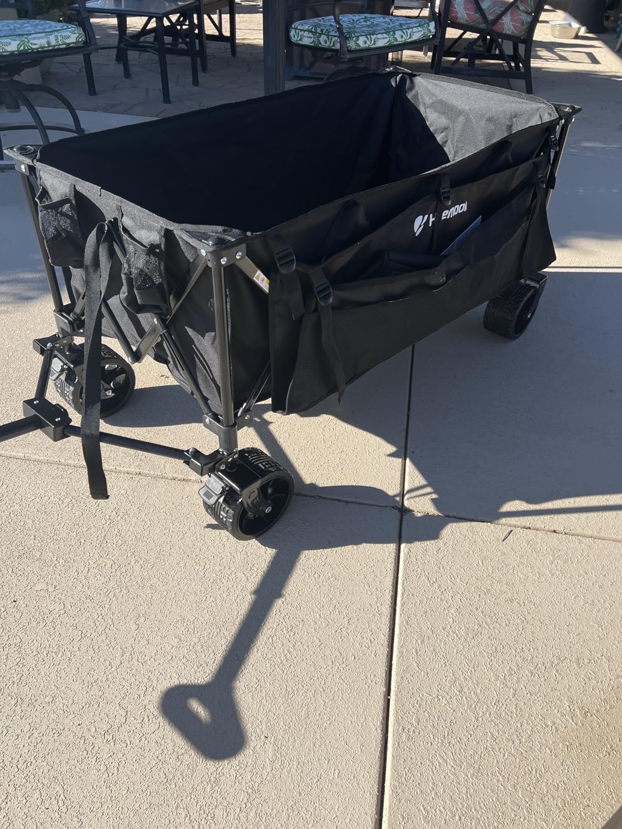 Hikemoon 300L Extra Large Wagons Carts Foldable, 560LBS Heavy Duty Collapsible Beach Wagon 48
