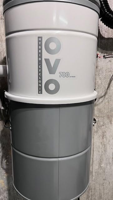 OVO Large and Powerful Central Vacuum System, 700 Airwatts Hybrid Filtration, Covers up to 7500 sq.ft, 6.6 Gal Bottom Load Rolled Steel Canister customer photo 1