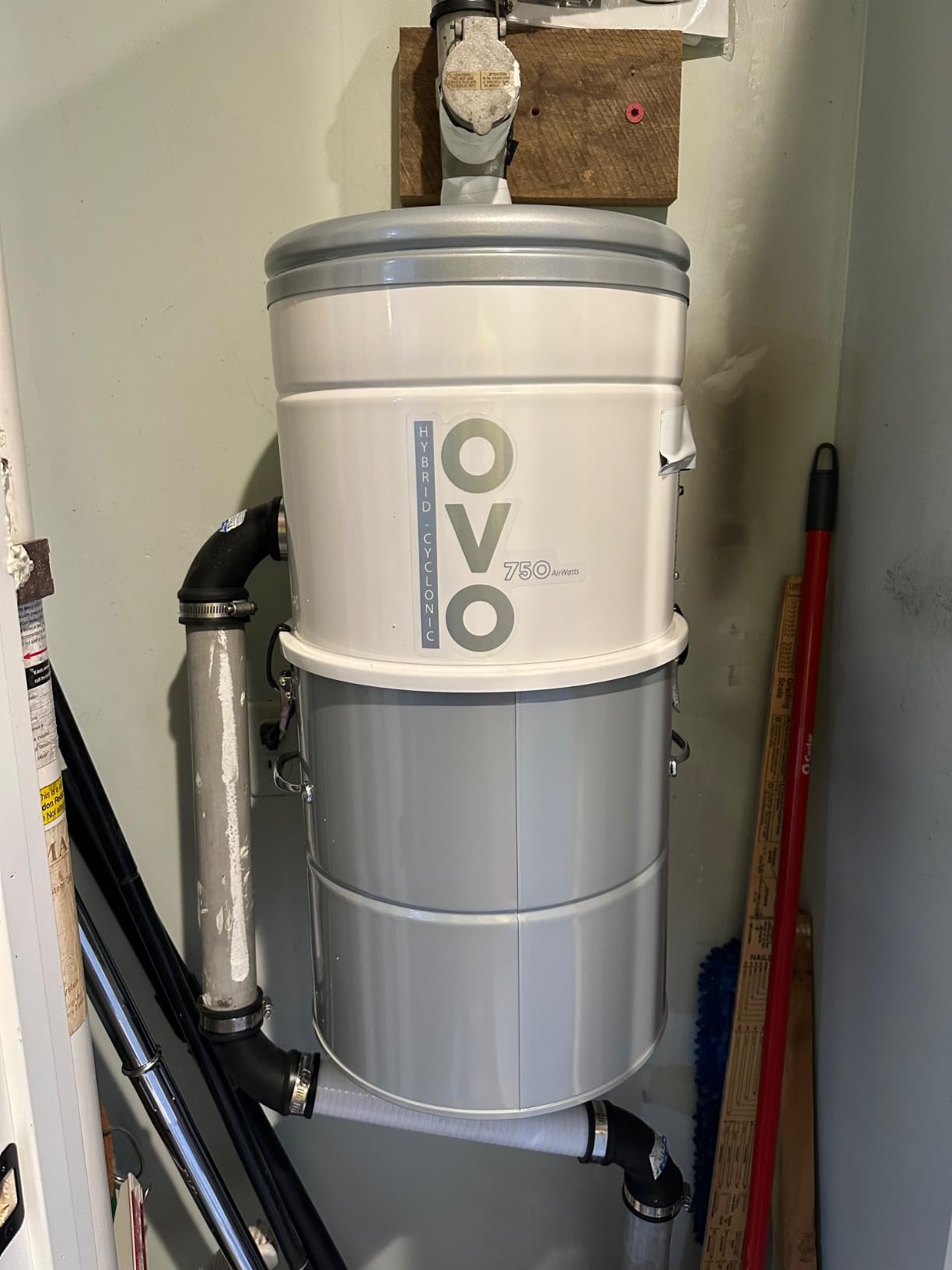 OVO Large and Powerful Central Vacuum System, 700 Airwatts Hybrid Filtration, Covers up to 7500 sq.ft, 6.6 Gal Bottom Load Rolled Steel Canister customer photo 2