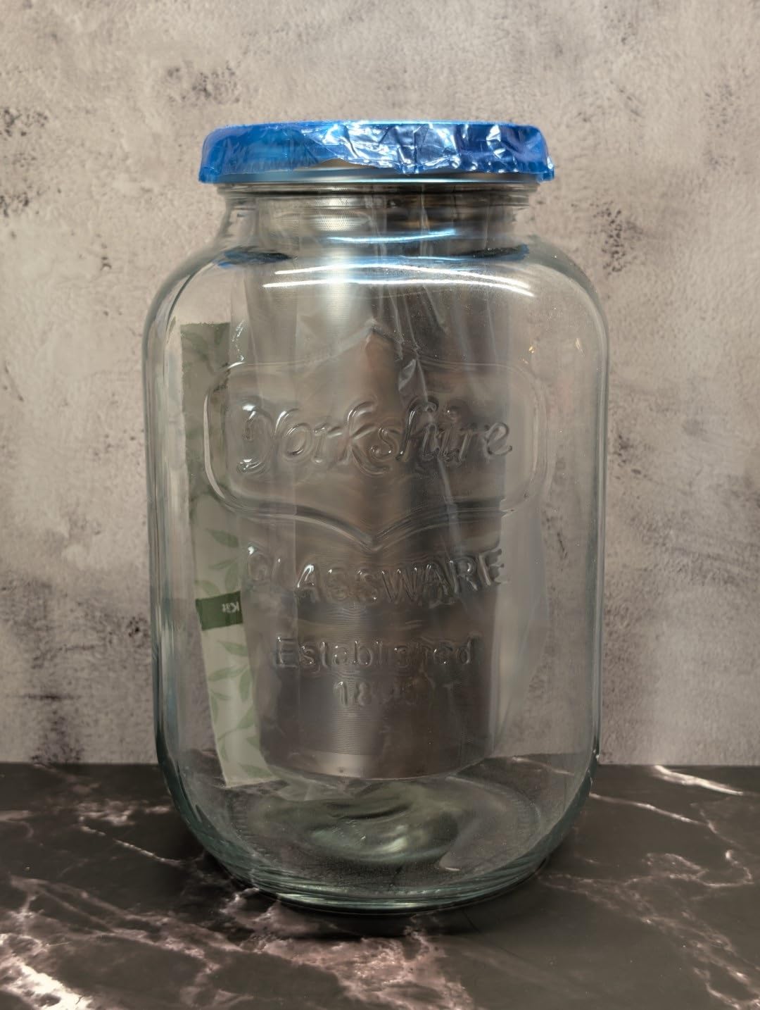 1 Gallon Kombucha Starter Kit, Glass Kombucha Jar with Spigot and Stainless Steel Mesh Filter Fermentation Kit for Home Brewed Kombucha Bottles, Includes Test Strips, Measuring Cups, Cloth Top customer photo 2
