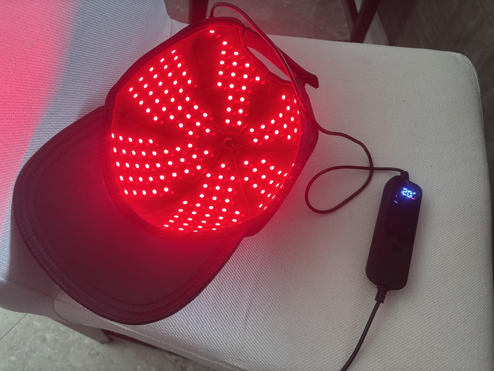 RELEXNOW Red Light Therapy Cap for Hair Growth, Infrared Red Light Therapy Hat for Men & Women Thinning Hair Regrowth with 660nm 850nm 940nm Wavelengths, Includes Timer & Controller customer photo 2