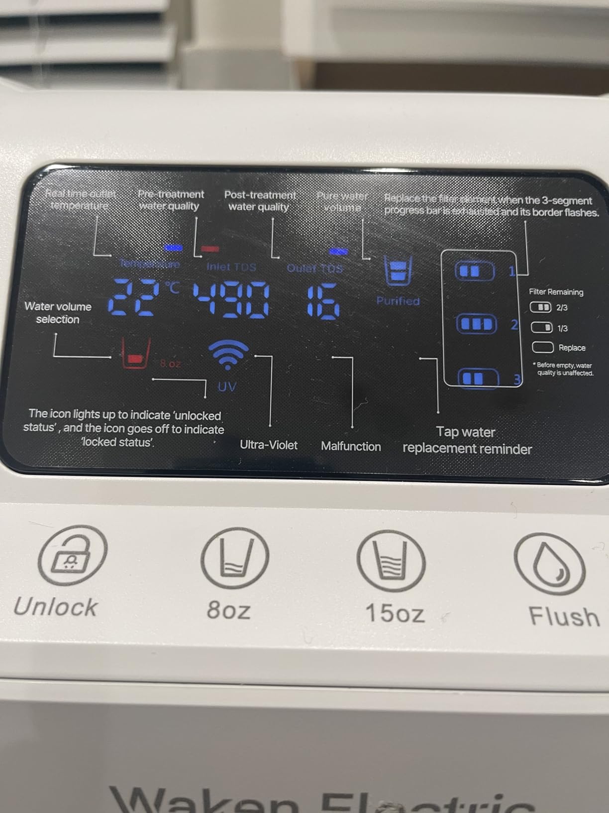 Waken Electric C11S Reverse Osmosis Water Filtration System Countertop 180oz Water Tank 4:1 Pure to Drain 8 Stage RO Filter No Installation for Home Apartment Condo RV customer photo 2