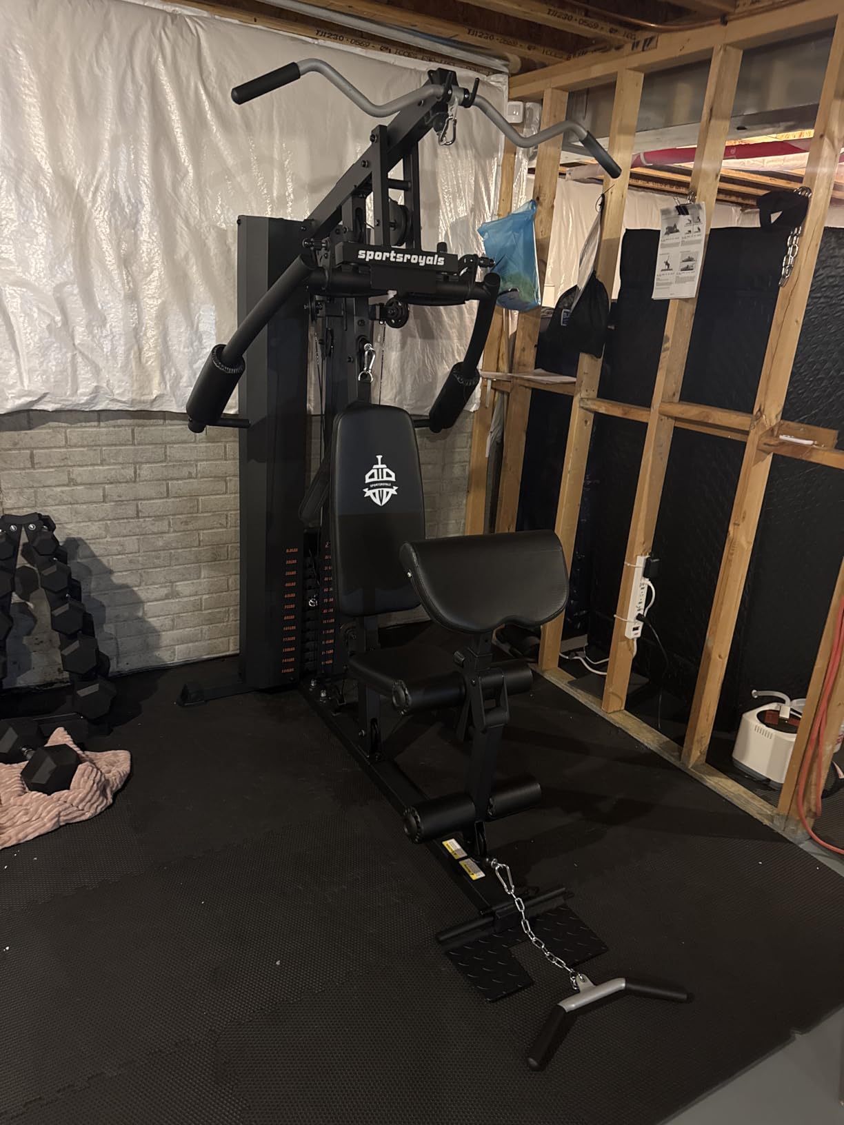 Sportsroyals Home Gym, Multifunctional Workout Station with Leg Press, 150LBS Weight Stack Full Body Workout Equipment for Home Exercise Fitness Strength Training customer photo 2