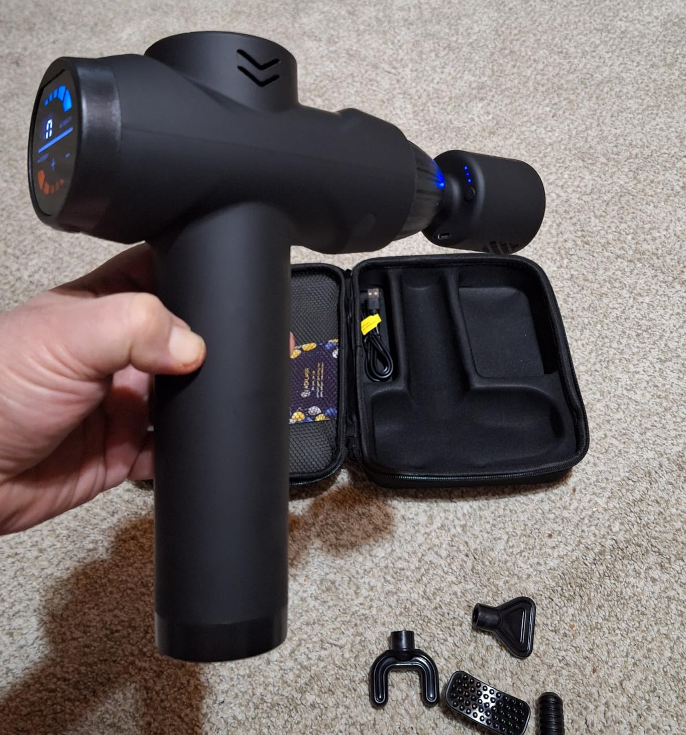 AERLANG Massage Gun with Heat and Cold, Deep Tissue Massage Gun, Back and Neck Massager for Pain Relief, Muscle Percussion Massager, Handheld Messager with 7 Heads & Silent customer photo 1