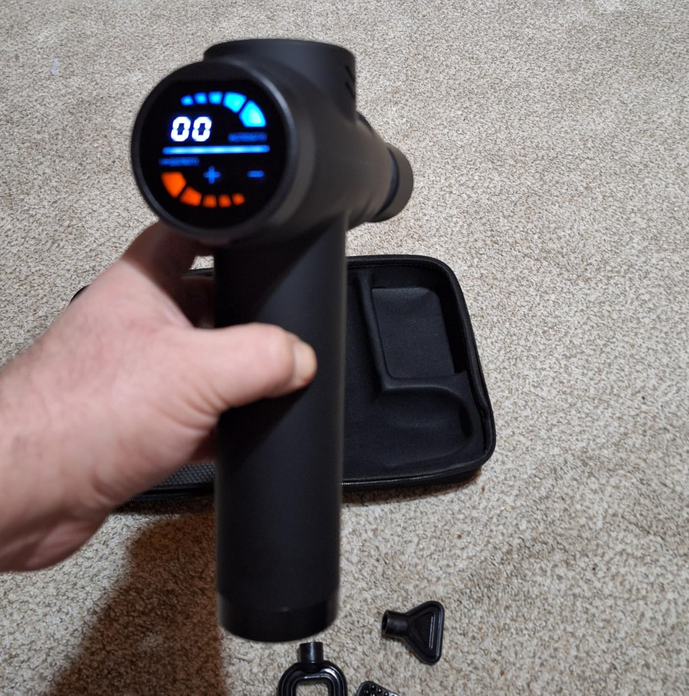 AERLANG Massage Gun with Heat and Cold, Deep Tissue Massage Gun, Back and Neck Massager for Pain Relief, Muscle Percussion Massager, Handheld Messager with 7 Heads & Silent customer photo 2