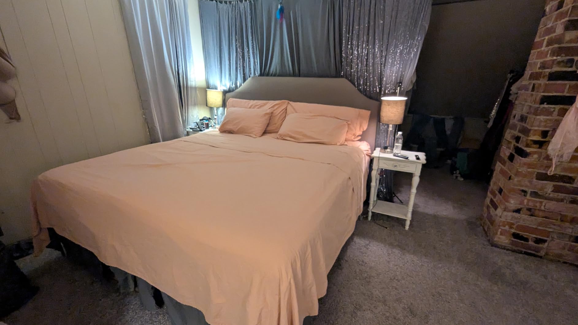 MEISHANG 100% French Pure Linen Sheets King Size - Bed Sheets 4 Piece Sets, Soft Durable Flax Linen, Anti-Tear Breathable Oeko-Tex Certified with 16