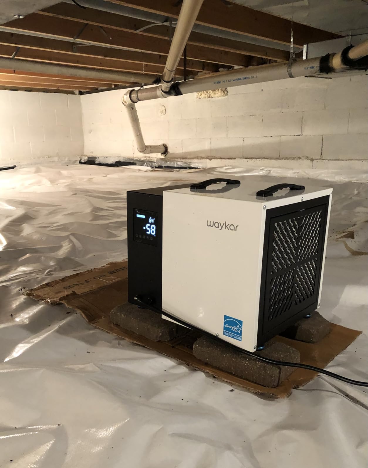 Waykar 70 Pint Energy Star Crawl Space Dehumidifier with Drain Hose for Basements, Commercial & Water Damage Spaces up to 5000 Sq. Ft., Auto Defrost customer photo 2