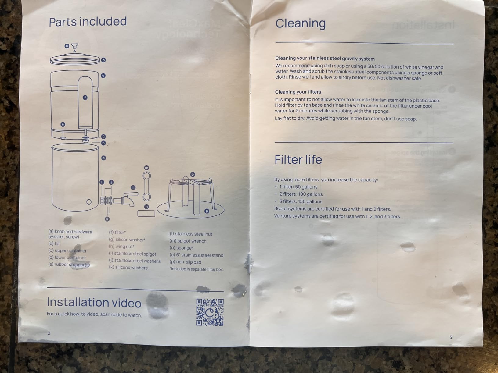 Culligan MaxClear 2.25 Gallon Gravity Water Filter System, Removes Microplastics, PFAS & Lead, NSF/ANSI Certified, Polished Stainless-Steel Countertop Filter with 1 Ceramic Filter customer photo 2
