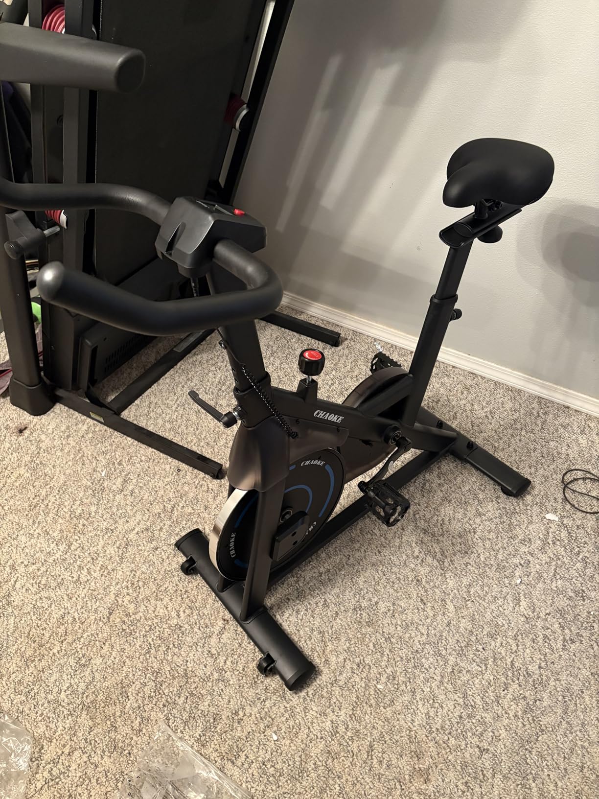 Exercise Bike, CHAOKE Quiet Adjustable Magnetic Resistance Stationary Bike for Home Cardio with App Compatible, 350LB Weight Capacity customer photo 2