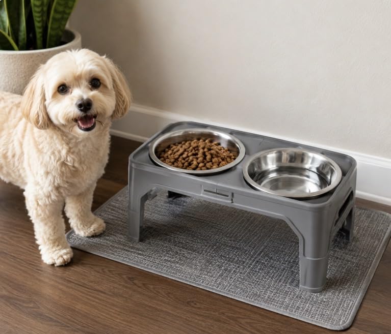 Elevated Dog Bowls for Large Dogs 5 Adjustable Heights 7.5