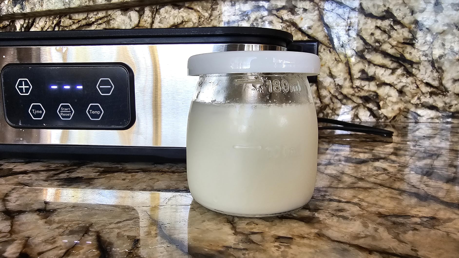Automatic Yogurt Maker | 12 Glass Jars 180ml, Digital Timer & Temp Control | Stainless Steel Greek Yogurt Machine with Auto Shut-Off for Homemade Healthy Probiotic Snacks customer photo 1