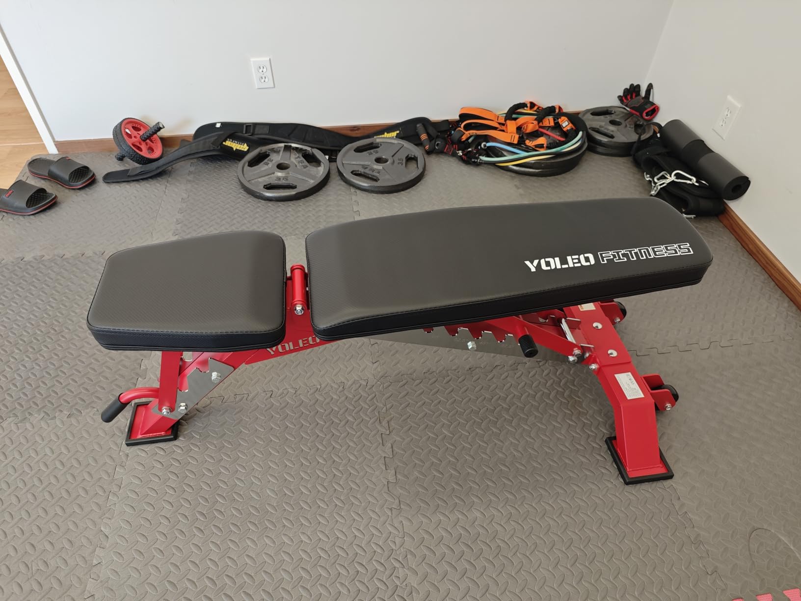 YOLEO Commercial Adjustable Weight Bench 2315LB ASTM Certified - 80% Pre-Assembled Heavy Duty Workout Bench for Home Gym, Decline/Flat/Incline Bench Press, 2.4