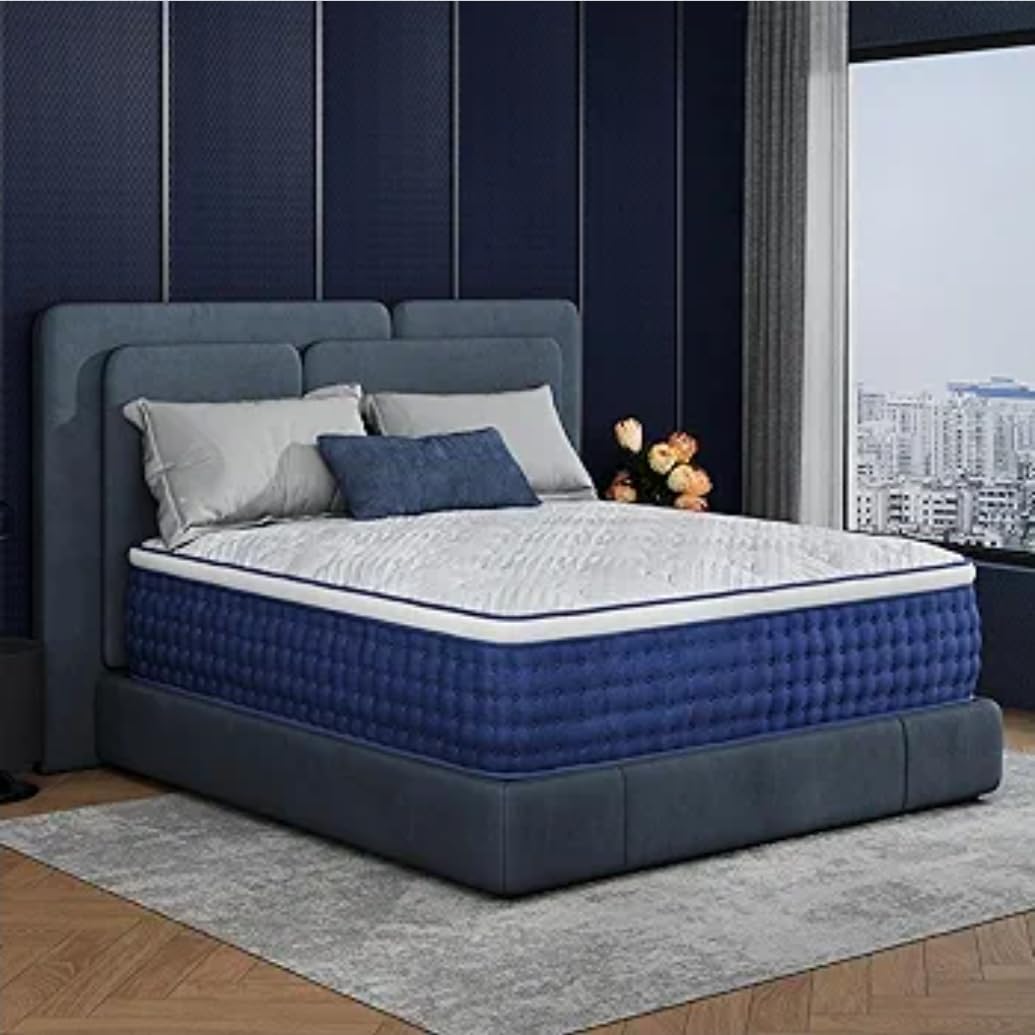 Queen Mattress, 12 Inch Queen Size Hybrid Mattresses in A Box, Medium Feel Foam and Individual Pocket Springs, Fiberglass Free Bed Mattress, Extra Edge Support, Pressure Relief, CertiPUR-US customer photo 2