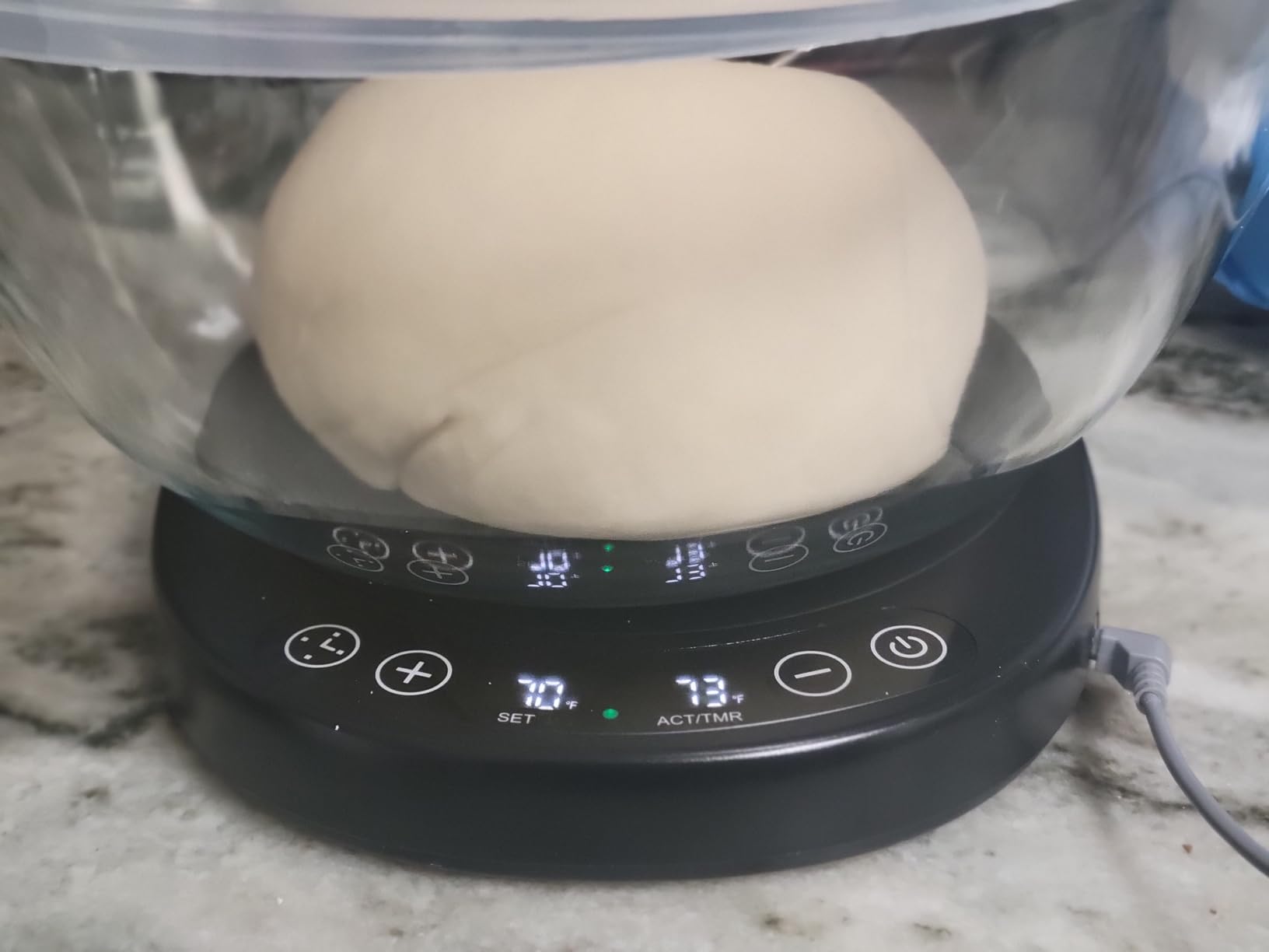 SourKeeper, Larger 2-in-1 Sourdough Starter Warmer Pro - 2026 Upgrade Larger Heating Plate, Dough Temp Probe, 1F Control (70-110F), 24H Timer, Real-Time Monitoring Walnut, 6.5inch customer photo 1