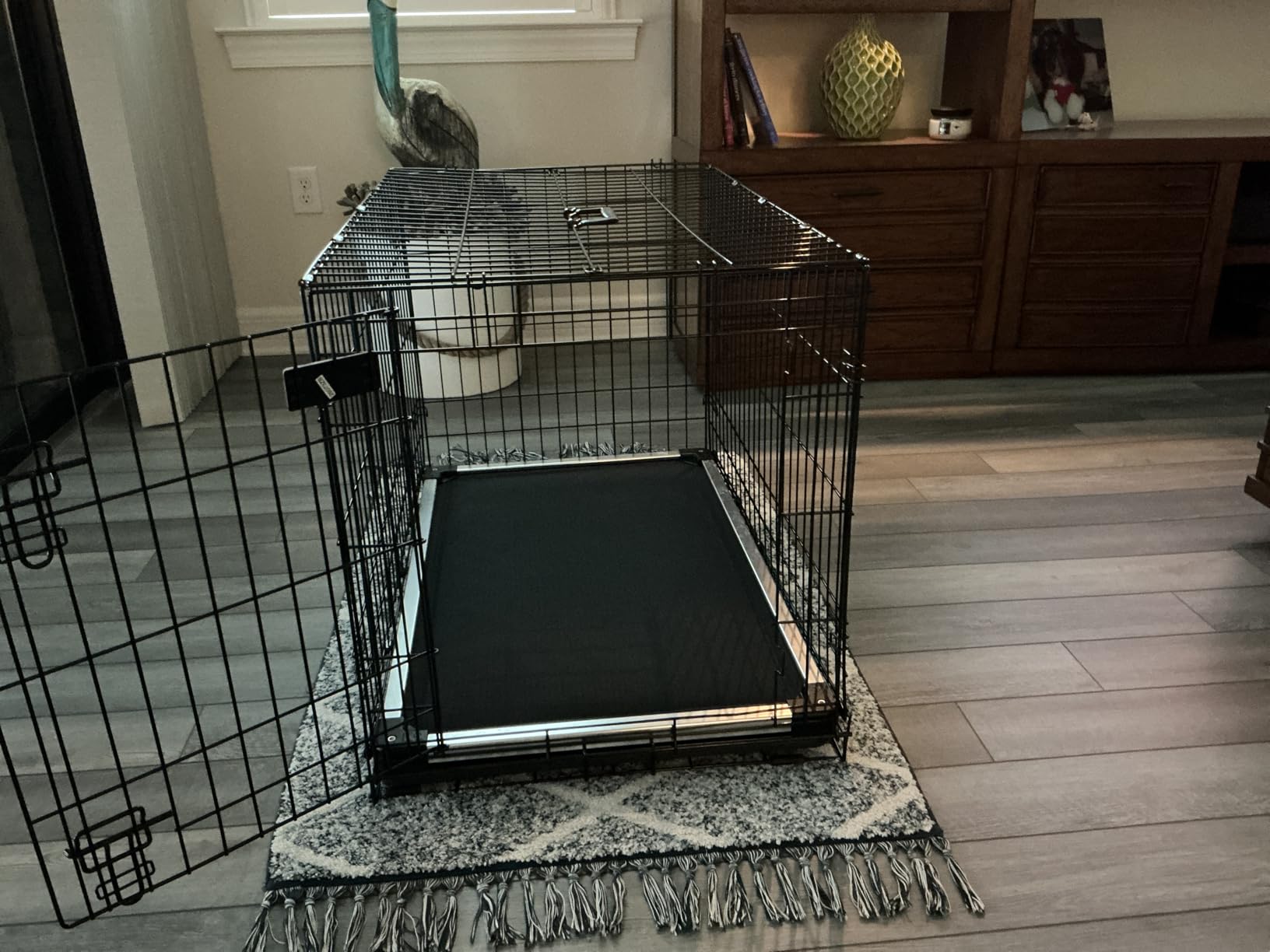 K9 Ballistics Chew Proof Armored Padded Dog Crate Bed, Virtually Indestructible, Legs Included (Obsidian Black, Large (41