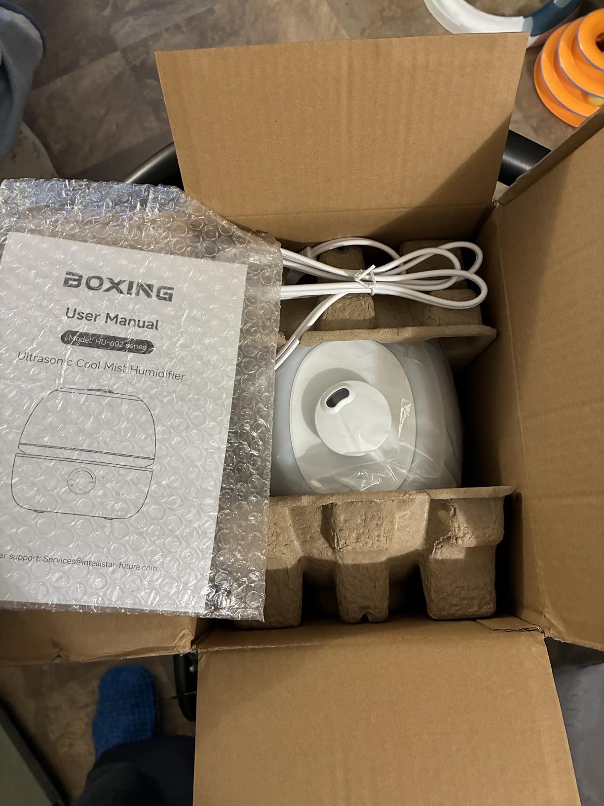BOXING 3L Top Fill Humidifiers for Bedroom Baby, 20dB Quiet Air Humidifier for Large Room & Indoor Plants with Optional Night Light, Cool Mist Diffuser for Home, Essential Oil Tray, BPA-Free, White, 30H customer photo 1