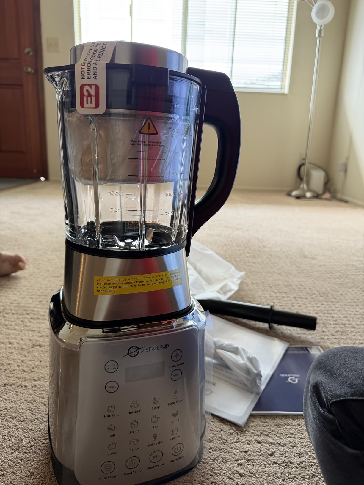 Glass Blenders for Kitchen - Stainless Steel Professional Blender for Smoothies 1500W Motor, Nut Milk Maker Machine 9 Speeds, 14 Preset Programs, BPA-Free Glass Jar, Soy Milk, Soups customer photo 2