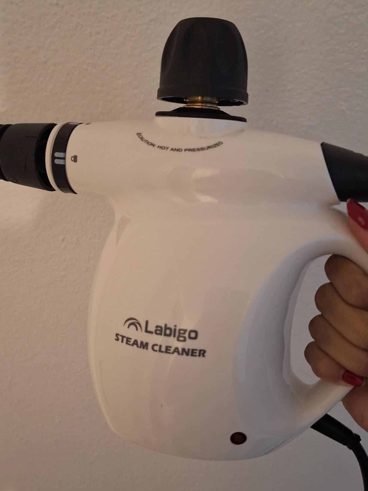 Steam Cleaner, Pressurized Handheld 13pcs Multi-Purpose Natural Deep Cleaning Steamer, Portable Steamer for Cleaning Home, Grout, Kitchen, Car, Window, Upholstery, Bathroom and Clothes, Gray customer photo 1