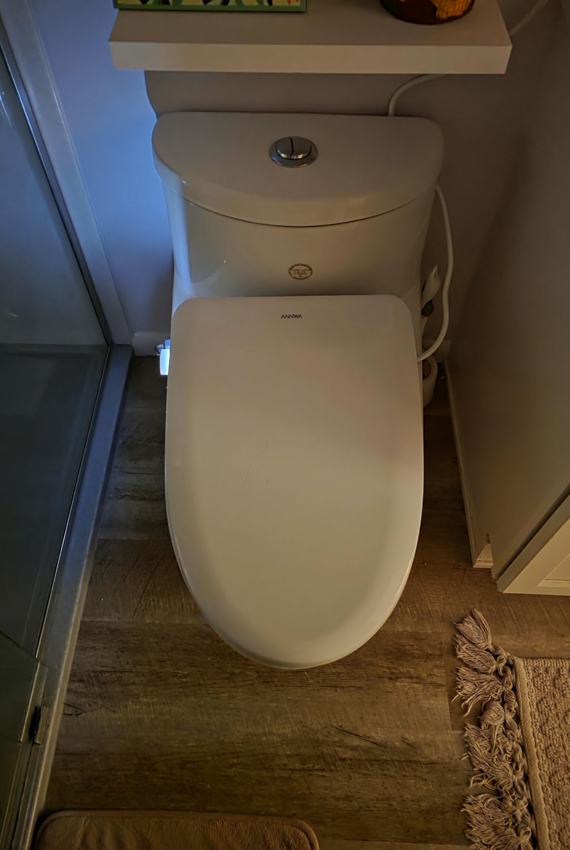 Smart Bidet Toilet Seat with Remote, Adjustable Heated Seat & Air Dryer, Endless Instant Warm Water, Multiple Spray Modes, Stainless Steel Nozzle, Soft Close, Deodorizer, 3D Curved customer photo 1