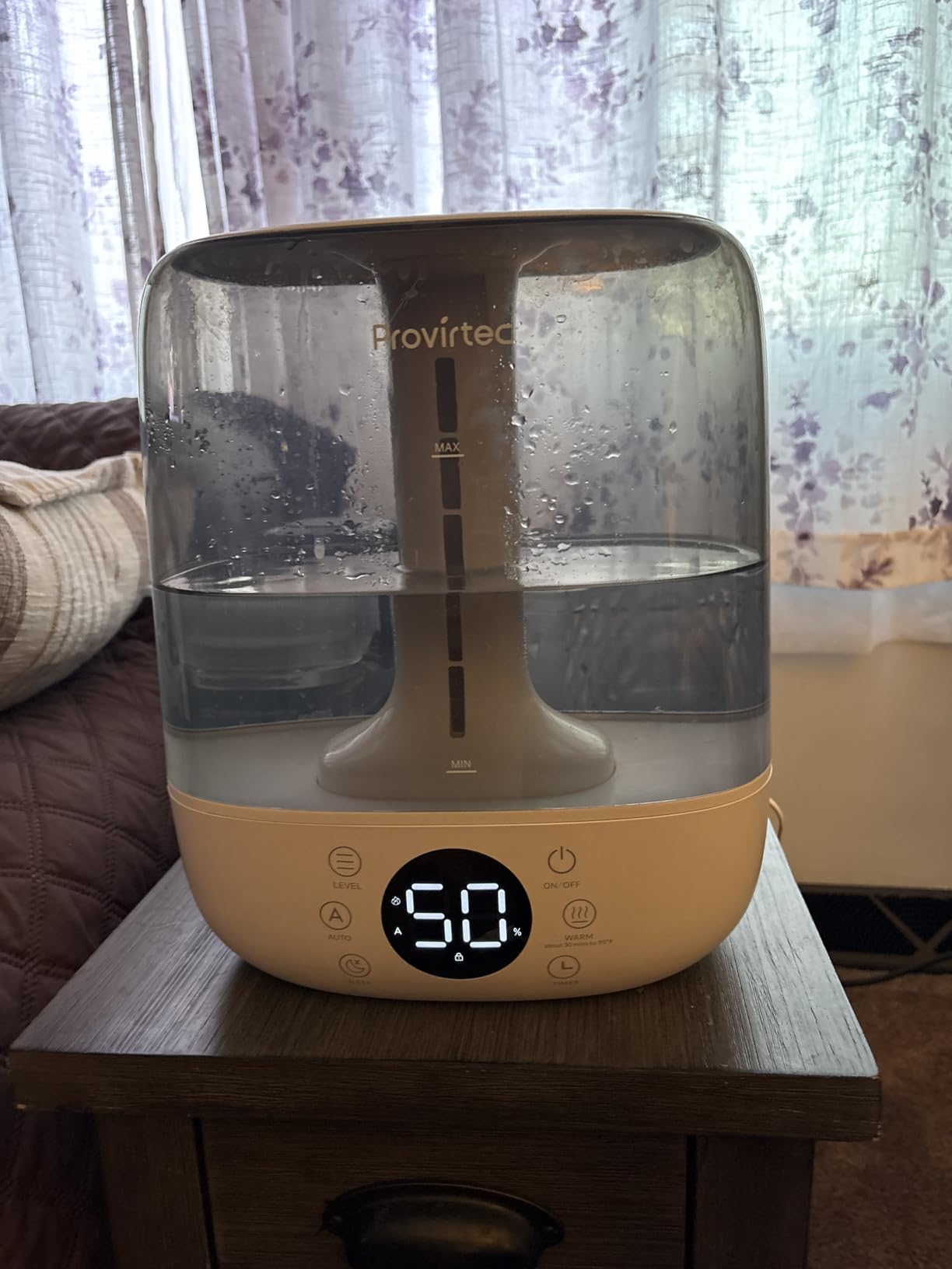 Provirtec 6L Self-Cleaning Humidifier for Large Room, CleanCare Warm & Cool Mist, No-Leak Design & Top Fill, 60 Hour Runtime, Quiet Ultrasonic Auto Mode with Remote Control for Bedroom & Home customer photo 1