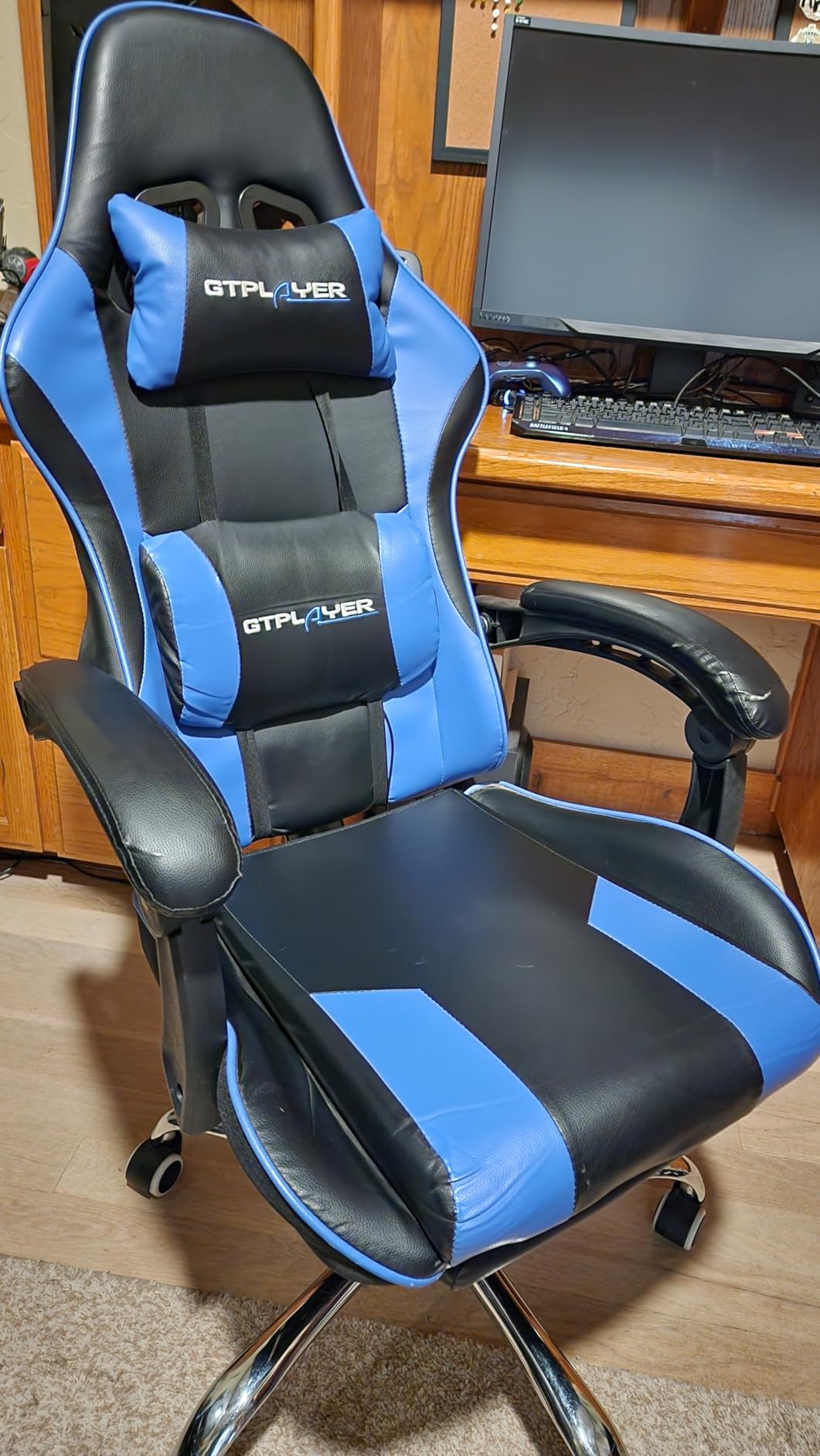 GTPLAYER Big and Tall Ergonomic Mesh Office Chair, High Back Home Desk Chair Computer Gaming Chair with Headrest, Flip-Up Arms, 90-125 Degree Tilt Lock and Wide Cushion, Task Chair for Man Woman-Deep Black customer photo 2