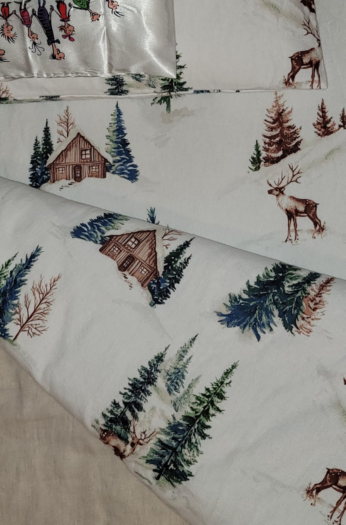 Springtree Home Luxury Portuguese Flannel Sheets | Queen Size | 100% Cotton | Ultra-Soft, Warm & Breathable Sheet Set | Deep Pocket, Durable & Cozy Winter Sheet Set | Plaid - Forest customer photo 1