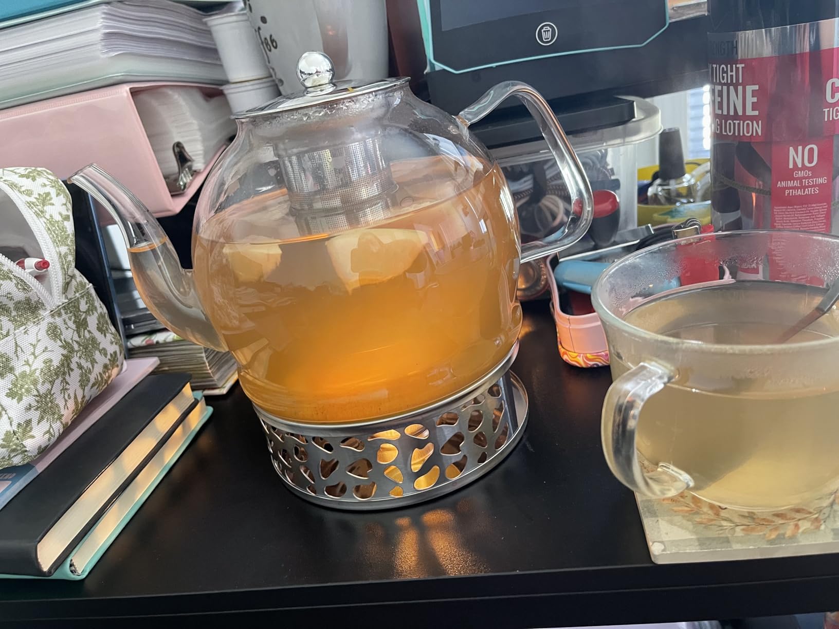 1800ml Glass Teapot with Infuser, Stovetop Safe Large Tea Pot, Hand Crafted Borosilicate Glass Tea Kettle, Blooming and Loose Leaf Tea Maker for Tea Lovers, Tea Gift Set with Cleaning Brush customer photo 1