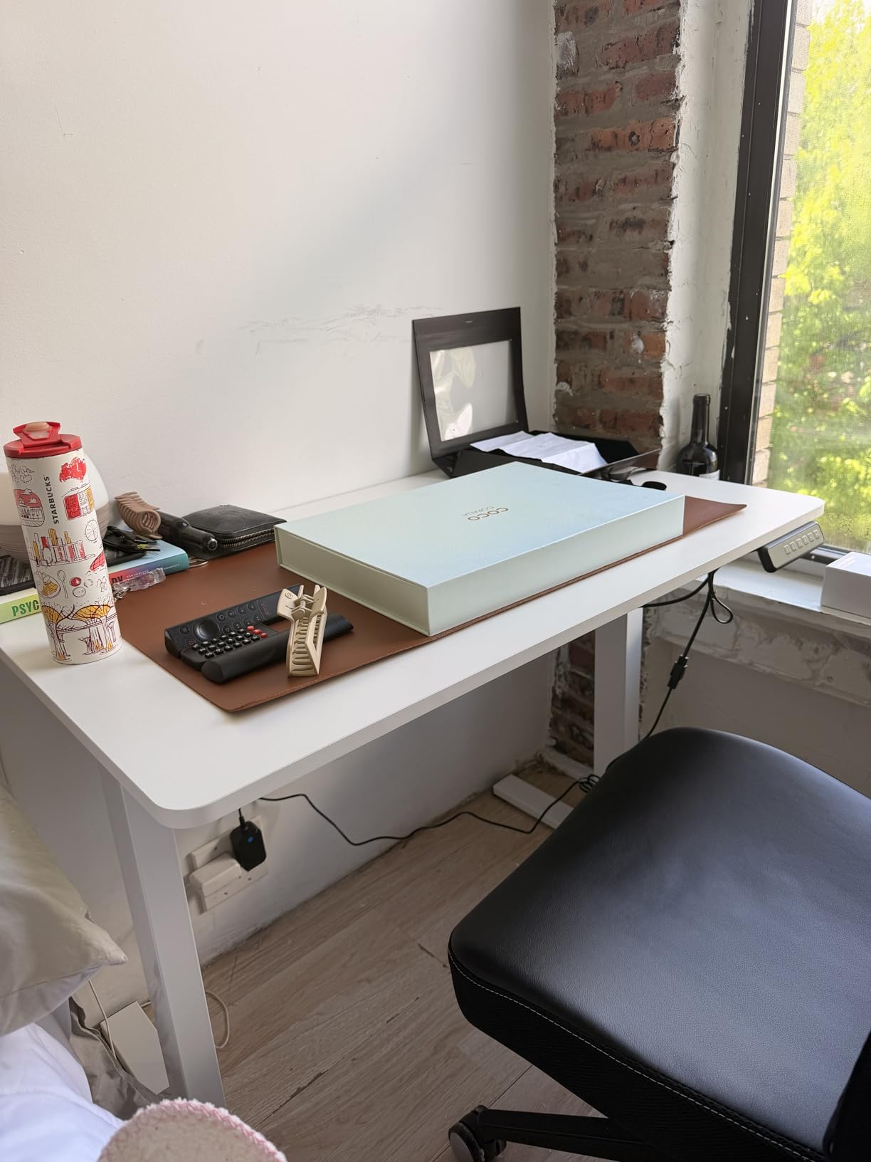 Dual Motor Standing Desk, Large Stand Up Desks, 79x31 Inches Electric Sit Stand Desk, 4 Memory Preset Adjustable Height Home Office Desk (Black) customer photo 1