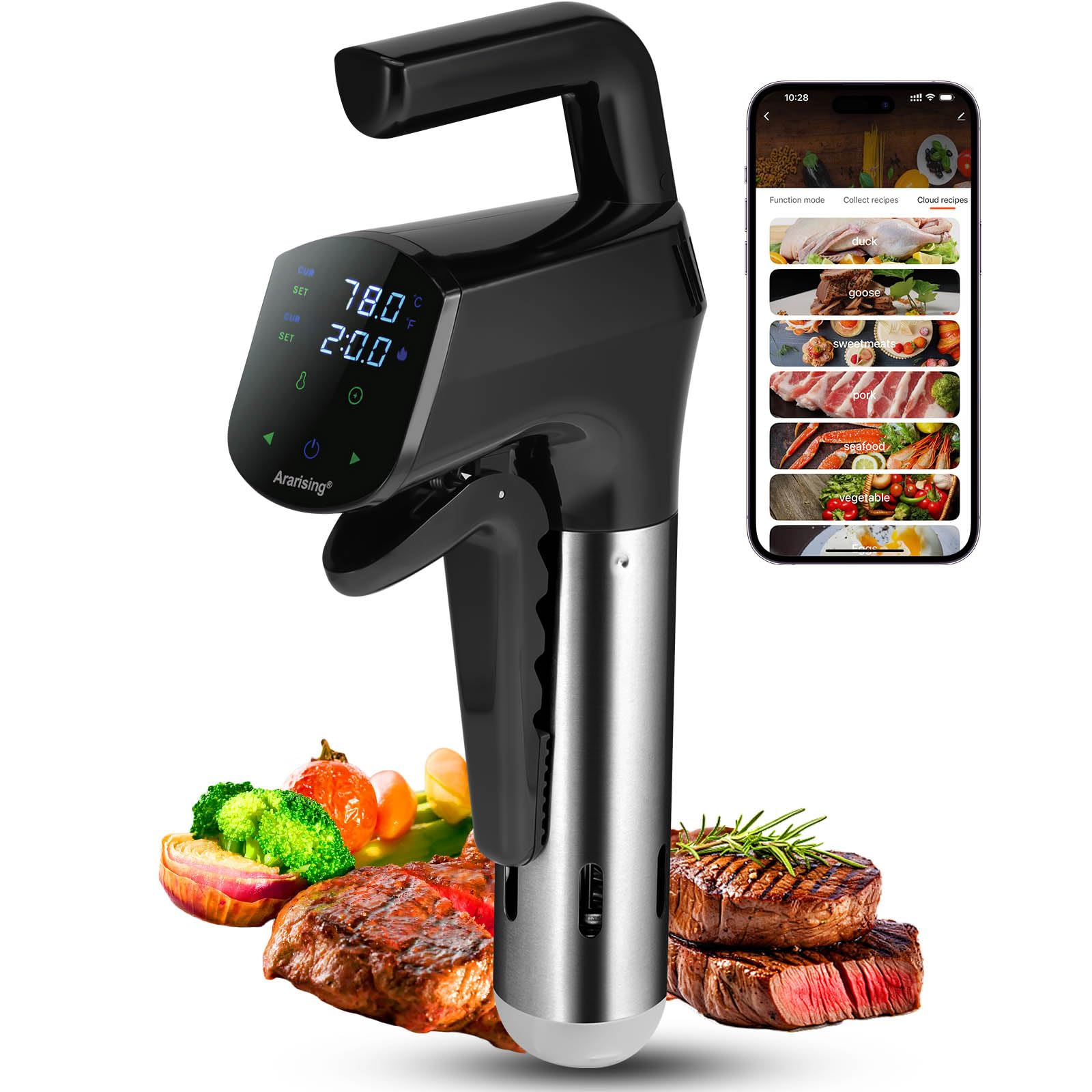 Sous Vide Cooker 2.4G WIFI, Sous Vide Machine with 30 Preset Recipes on APP & Calibration Function, 1300W Ultra-Quiet Immersion Circulator, Accurate Temperature and Time, Fast-Heating with Timer customer photo 1