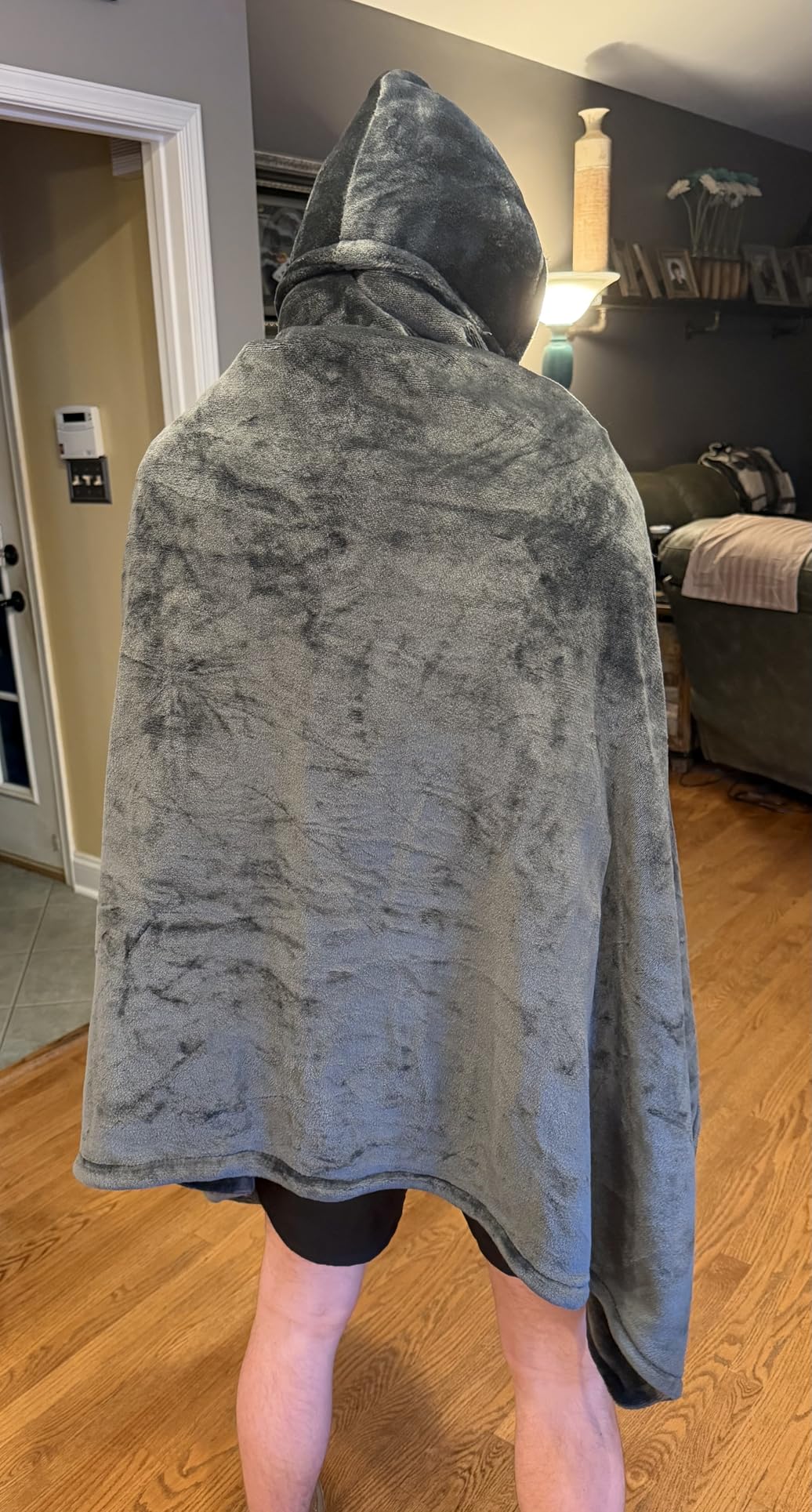 Cordless Heated Blanket with Hood, Rechargeable Wearable Heated Blanket Battery Powered with Strong Battery, 9 Heating Zones, 3 Levels, Portable Heated Throw Blanket, Camping (Midnight Flannel) customer photo 2