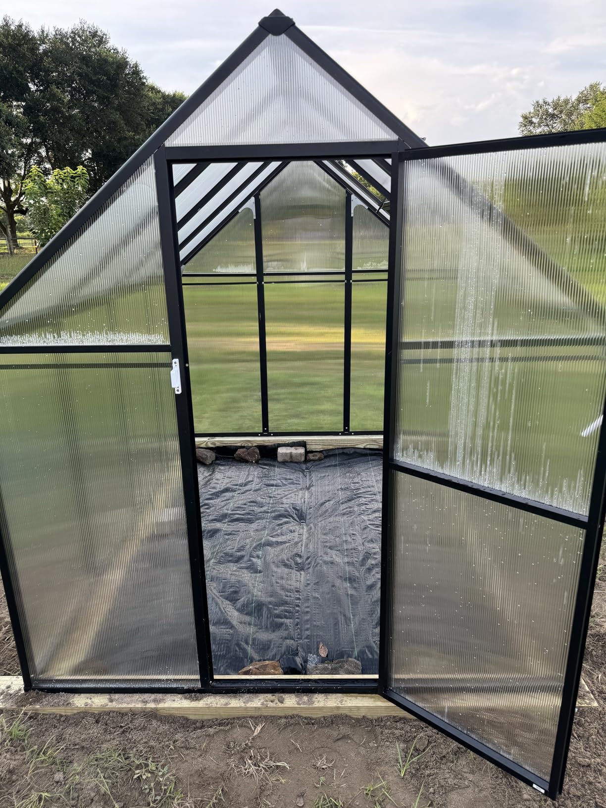 CDCASA 20x10x10 FT Greenhouse for Outdoors, Easy Assembly Large Thicker Aluminum Heavy Duty Polycarbonate Greenhouses Kit w/4 Vents, Swing Door, Outside Walk-in Green House for Sunroom Patio, Backyard customer photo 1