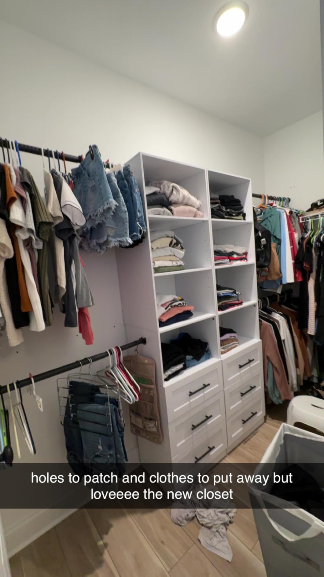 Closet System with 6 Drawers, 5-14FT Custom Closet Organizer System with 8 Expandable Hanging Rods & Adjustable Shelves, Modular Wood Closet Systems Tower for Walk in Closet Storage, 2 Sets customer photo 2