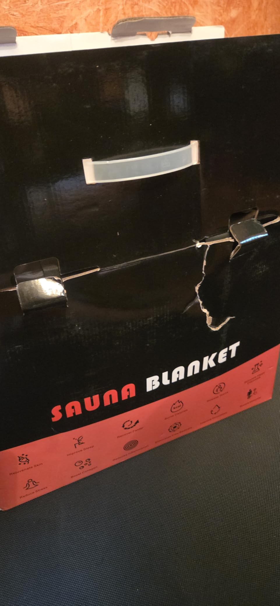 Infrared Sauna Blanket for Home, Low EMF Carbon Crystal Heating, Portable Dry Sauna Bag for Relaxation, Detoxification, 5.9ft×2.6ft, Sleeveless-Black customer photo 1
