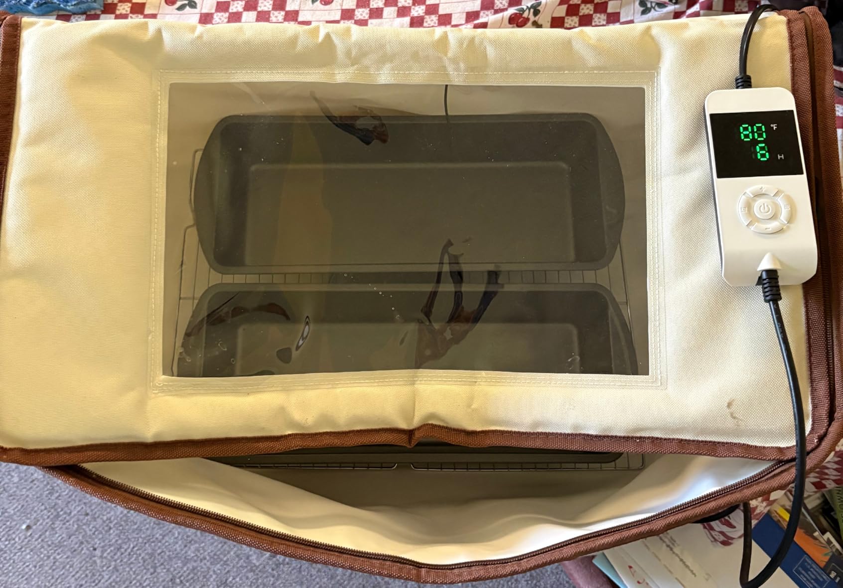 Bread Proofing Box with Heater, 50-130F Constant Temp Dough Proofer, 3-Sided Heating & 24H Timer, Foldable Fermentation Box for Sourdough Starter, Pizza Dough, Yogurt customer photo 1