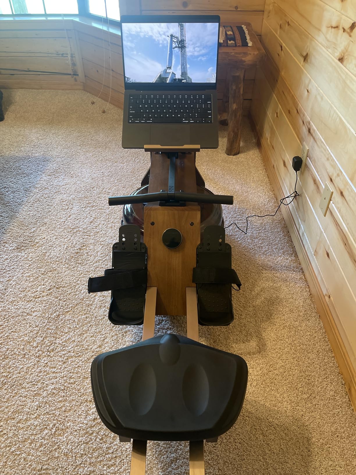 WENOKER Water Rowing Machine for Home Use, Wooden Foldable Rower Machine with Dedicated Monitor & Bluetooth APP, Large Water Tank & Comfortable Seat for Immersive Water Rower, 350LBS Weight Capacity customer photo 2