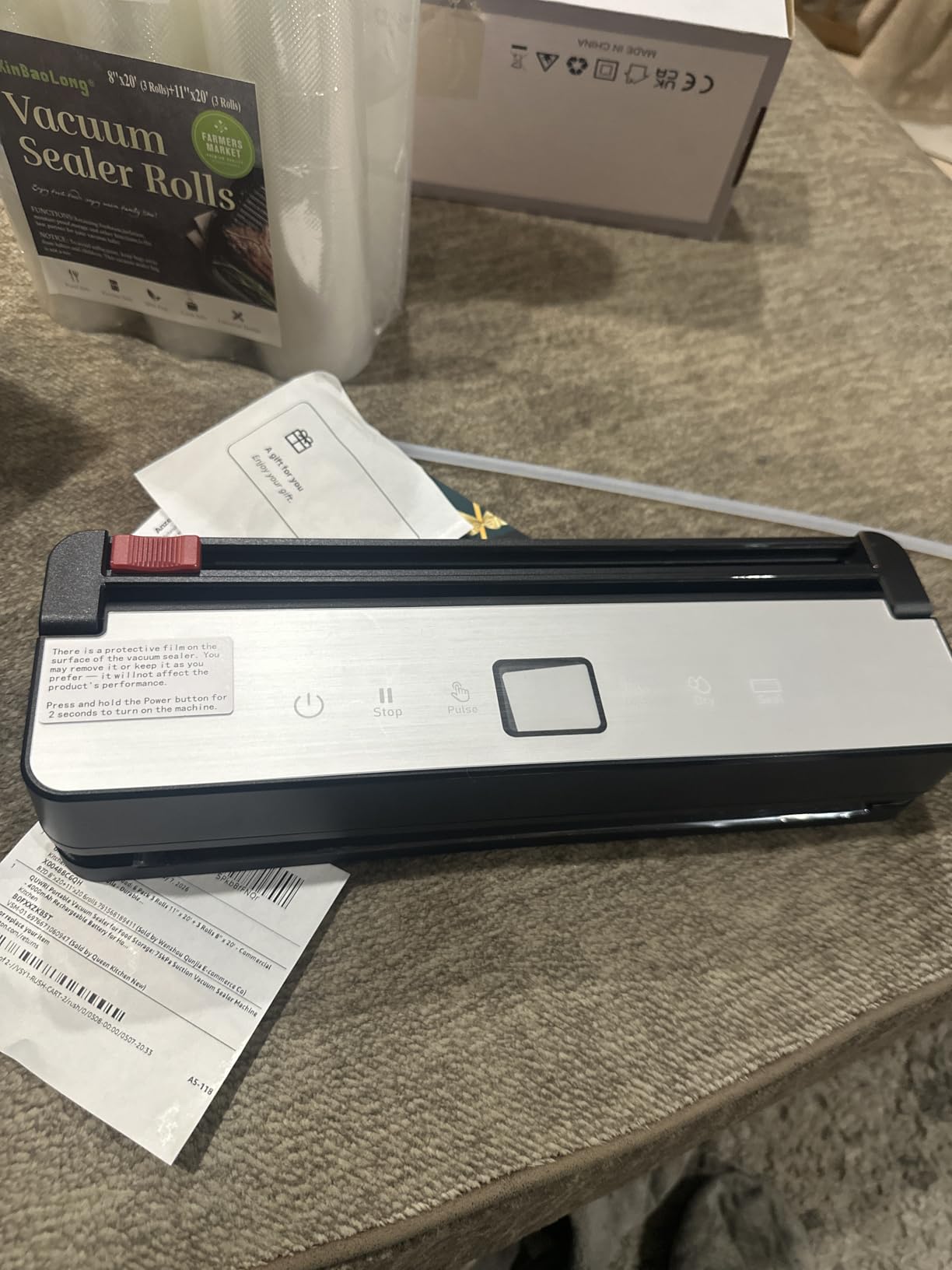 Portable Vacuum Sealer for Food Storage: 75kPa Suction Vacuum Sealer Machine - 4000mAh Rechargeable Battery for Home Kitchens Apartments RVs & Travel - Dry & Moist Food Modes, Built-in Cutter customer photo 2