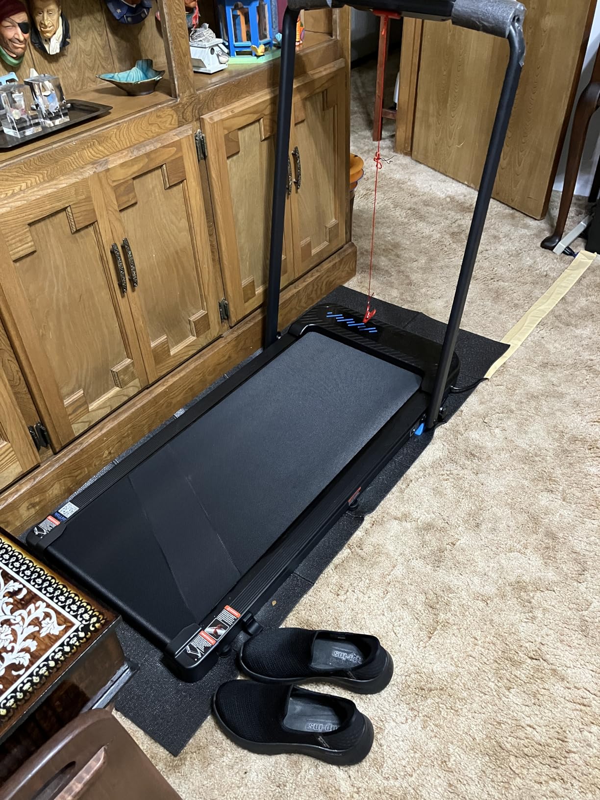 WELLFIT Folding Treadmill with Incline, 320+ lbs Capacity Portable Treadmills with Handlebar, Under Desk Treadmill for Home Office, Low Noise Walking Pad with Smart Voice Control for Jogging Running customer photo 1