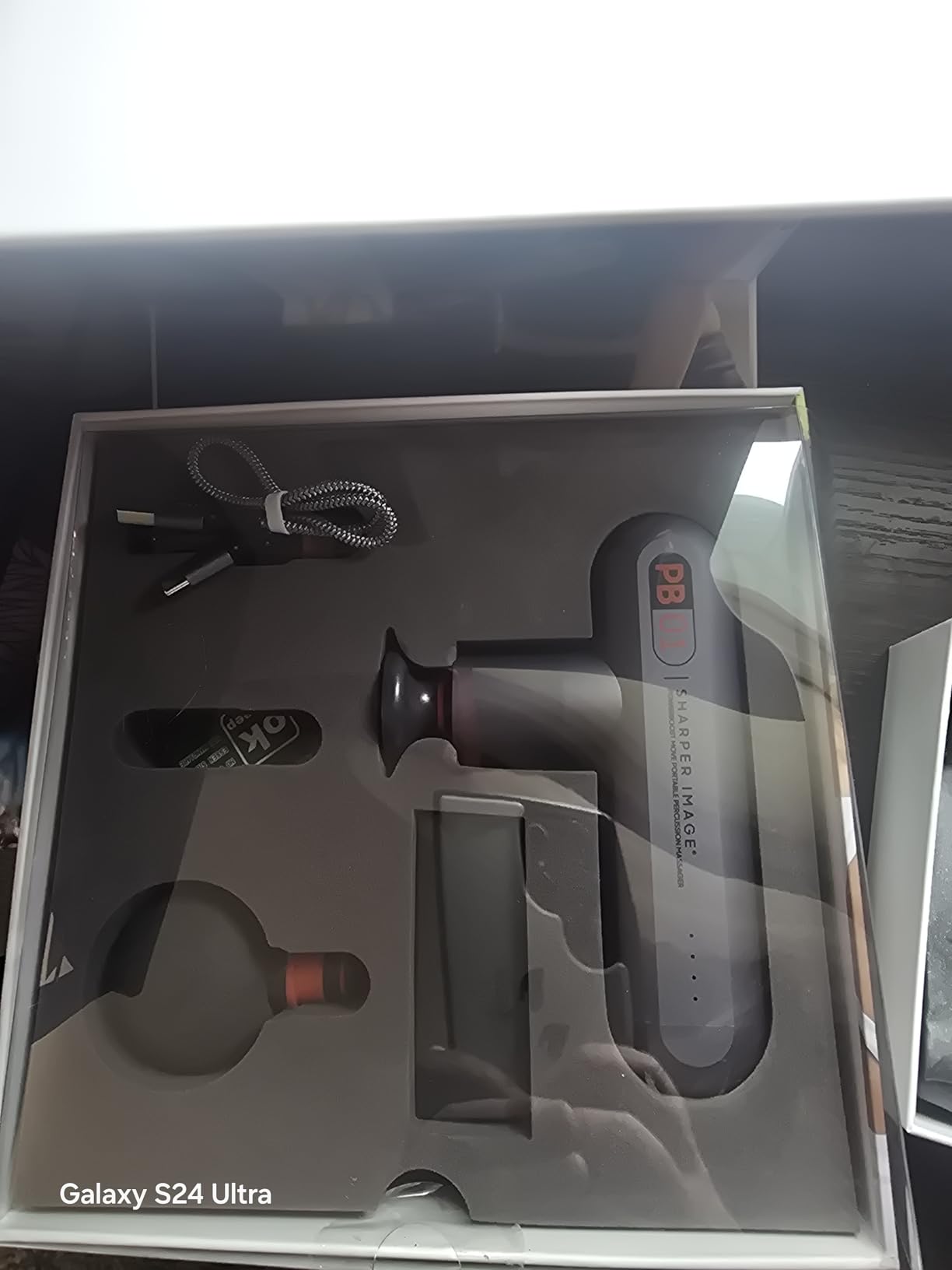 Sharper Image PowerBoost Core Mini Massage Gun [2026 Version] Deep Tissue Percussion Massager with 6 Speeds for Back & Full Body Muscle Pain Relief, Portable with 4 Attachments & Carry Pouch customer photo 2