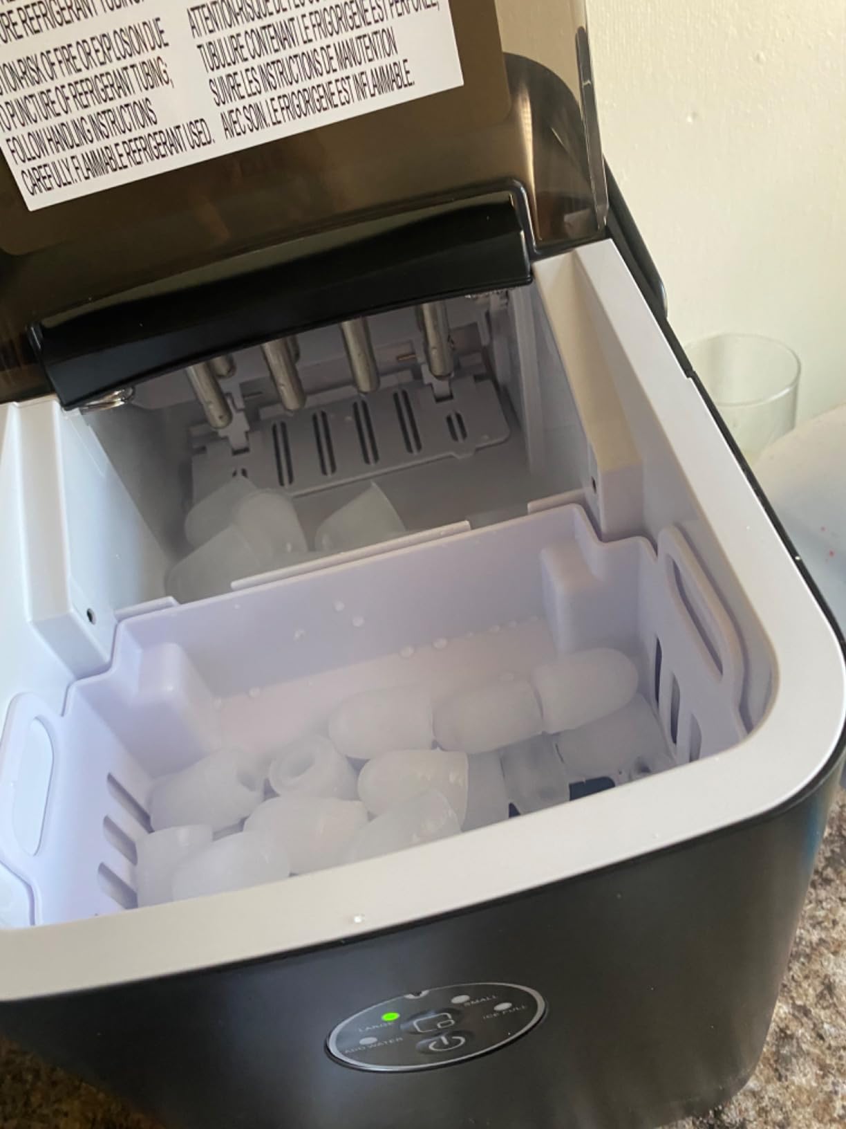 Commercial Ice Maker Machine, 100LBS/24H Freestanding & Undercounter Ice Machine with 2 Water Inlets, 40 PCS/Cycle and 24LBS Storage Bin, Stainless Steel, LED Display & Self-Cleaning for Home Bar customer photo 1