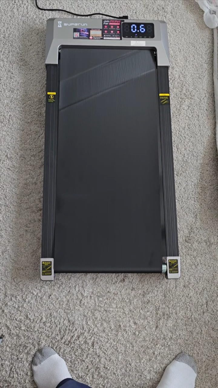 Superun Walking Pad with 6% Incline, Under Desk Treadmill for Home Office, 3 in 1 Portable Walking pad Treadmill with Remote Control and LED Display, 2.5HP Quiet Mini Treadmills, 300 lbs Capacity customer photo 1