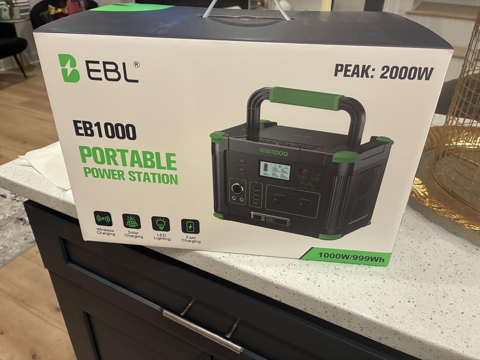 1000W Portable Power Station 999Wh, 120V Pure Sine Wave AC Outlet (2000W Peak), 60W PD USB-C & 10 Ports, Solar Generator for Home Backup, Outdoor Camping, RV, Emergency, Off-Grid Living customer photo 2