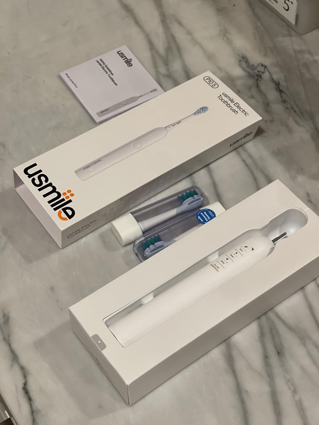 usmile P10S Sonic Electric Toothbrush - 3 Modes Deep Clean & Whitening, 180-Day Battery Life, Cushioned Gum-Care Brush Head for Sensitive Teeth, White customer photo 1
