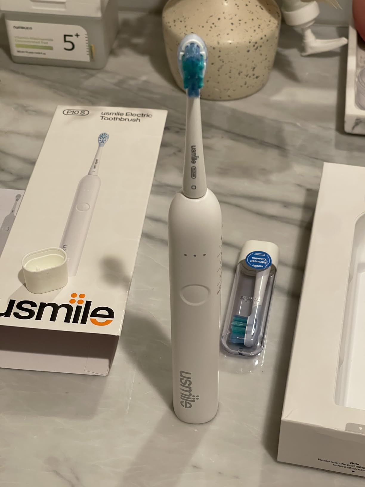 usmile P10S Sonic Electric Toothbrush - 3 Modes Deep Clean & Whitening, 180-Day Battery Life, Cushioned Gum-Care Brush Head for Sensitive Teeth, White customer photo 2