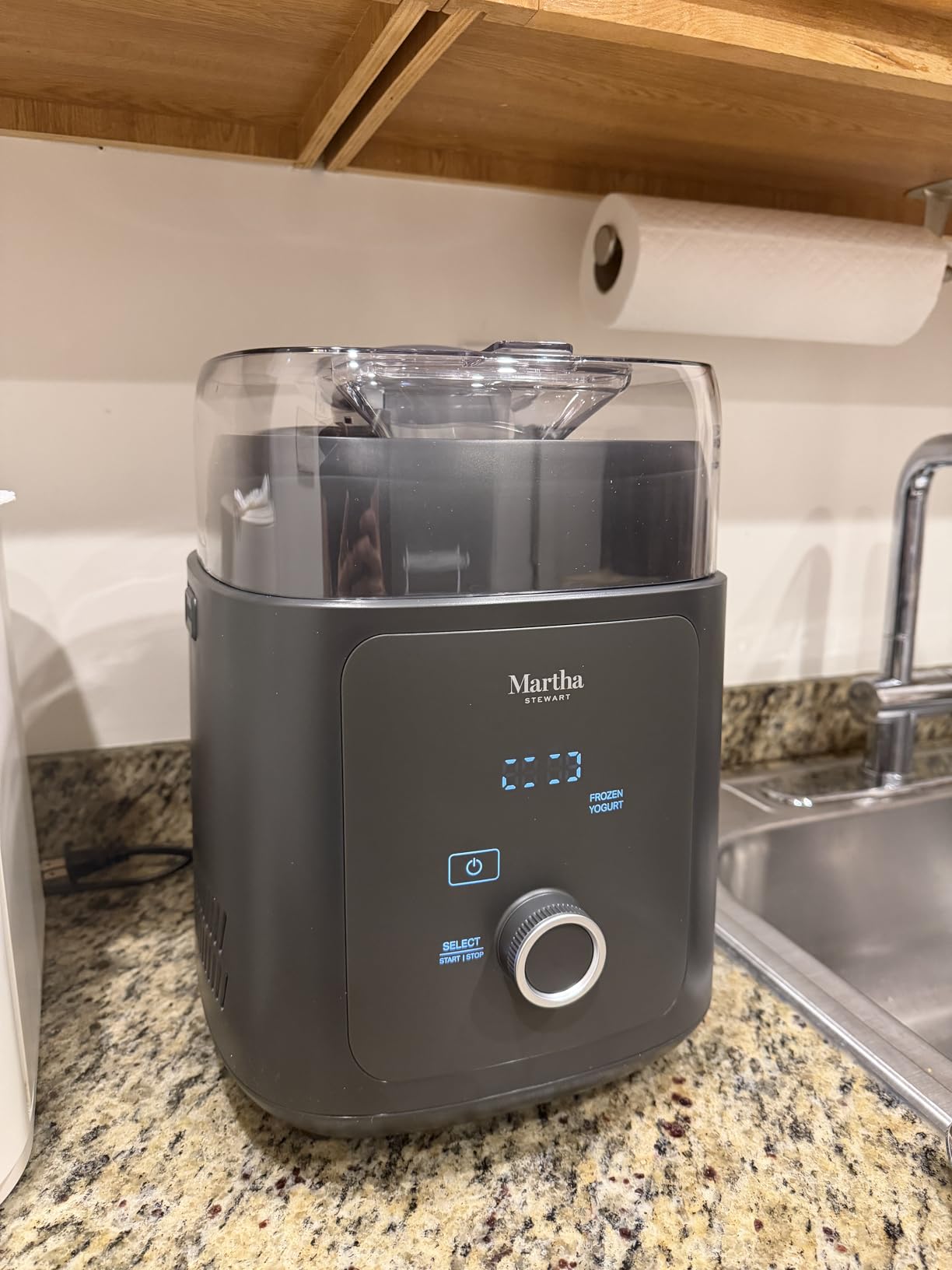 Martha Stewart 1 Quart Ice Cream Maker, Built-In Compressor, No Pre-Freezing Required, 3 Modes (Ice Cream, Sorbet, Frozen Yogurt), Automatic Mix-In Alert, Dishwasher-Safe Parts, Linen White customer photo 1